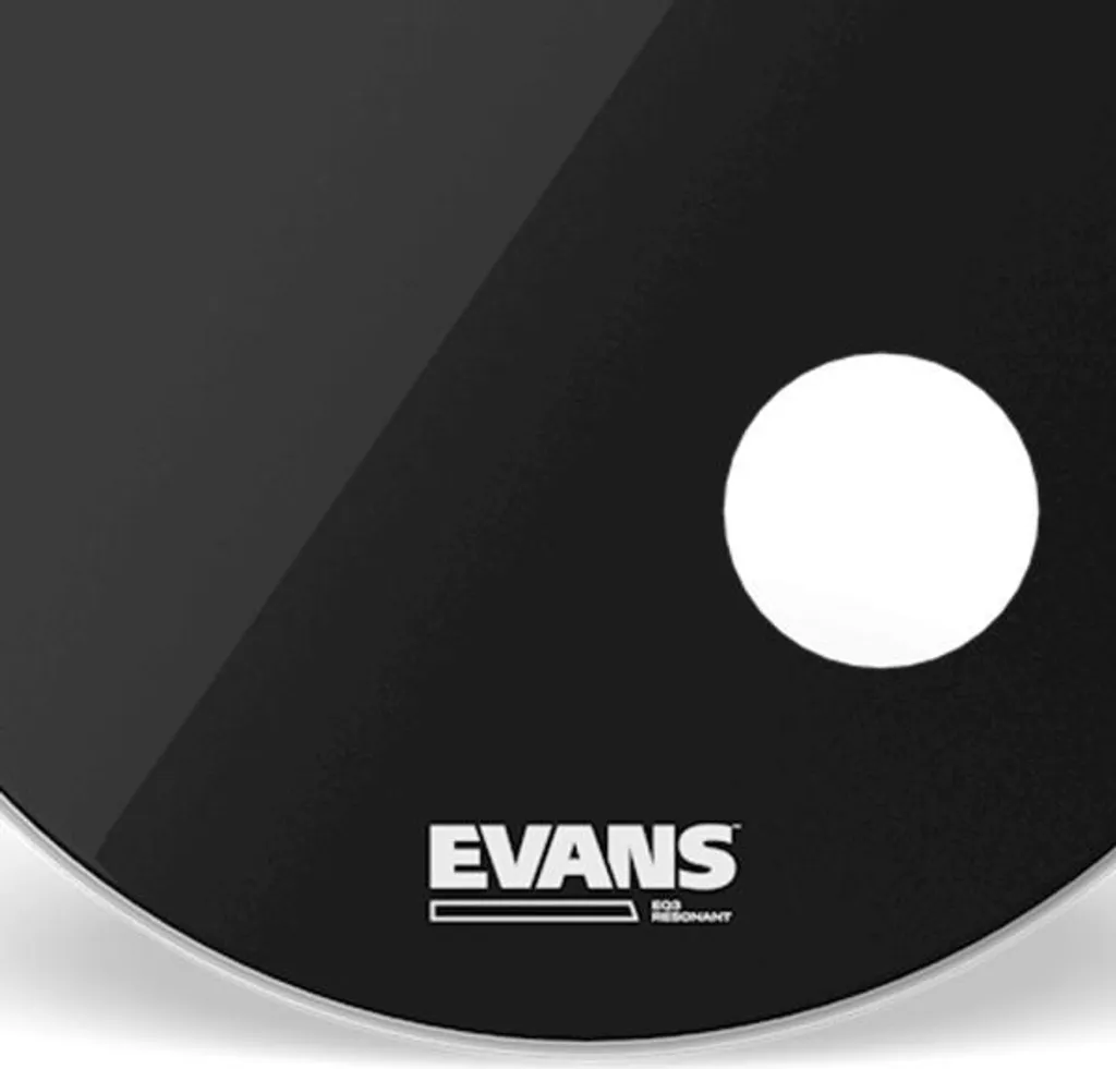 Peau de grosse caisse 22'' Evans EQ3 Noir idéale pour studio et live