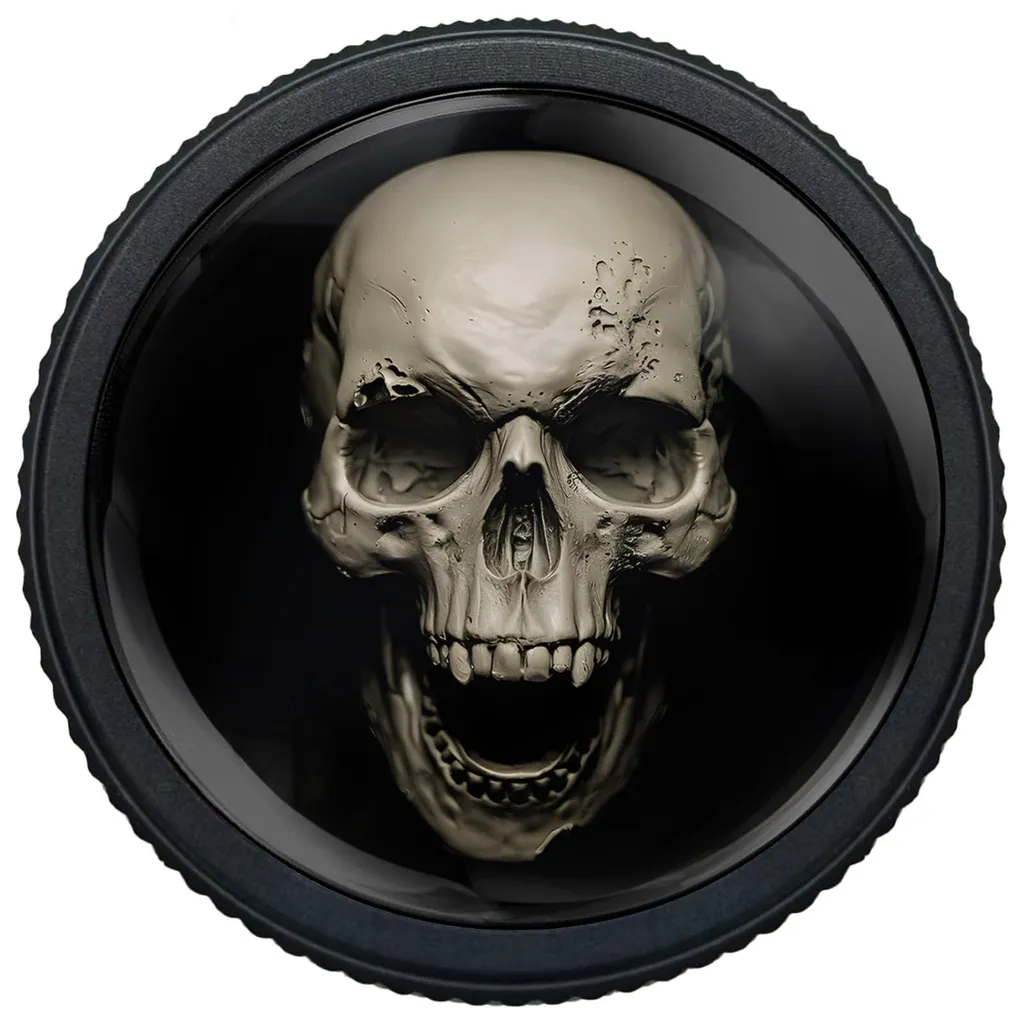 Boutons de Tiroir Tête de Mort Noir Mat Anti-Glisse en Aluminium x4