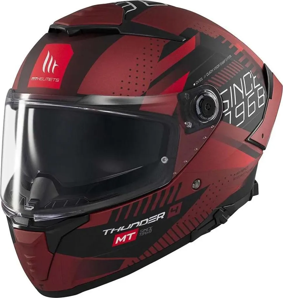 Casque intégral avec écran solaire Thunder 4 Sv Luminence Rouge XS