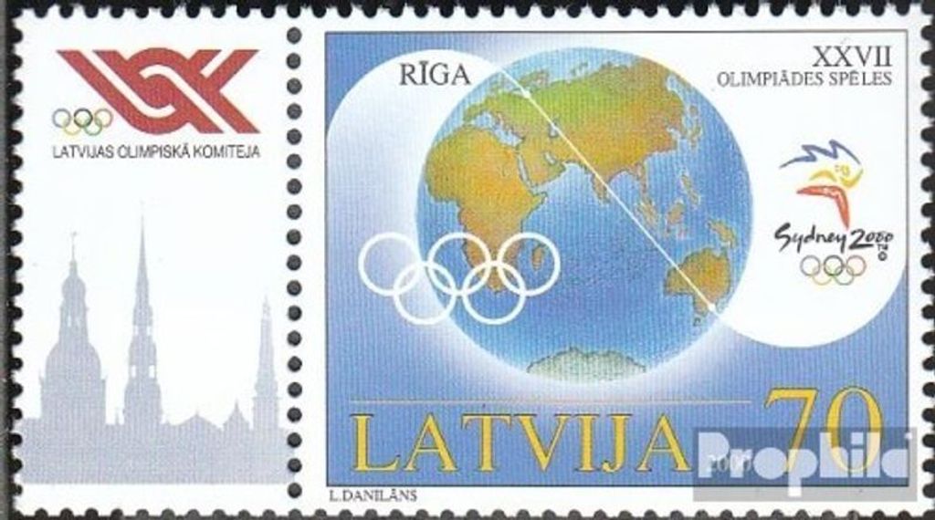 Briefmarken Lettland 2000 Mi 528Zf mit Zierfeld (kompl.Ausg.) postfrisch Sommerspiele