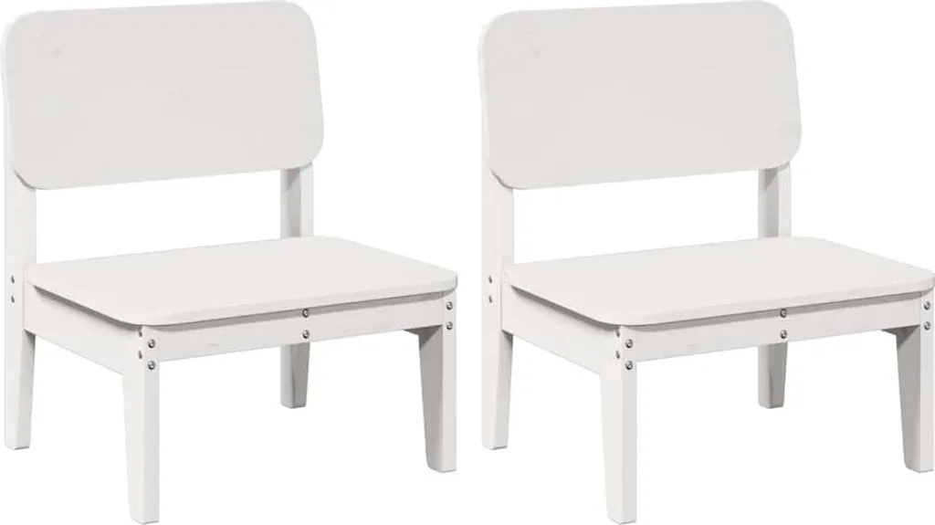 Sedie Outdoor 2 pz Legno Pino Massiccio Bianco vidaXL 60x52,5x72 cm