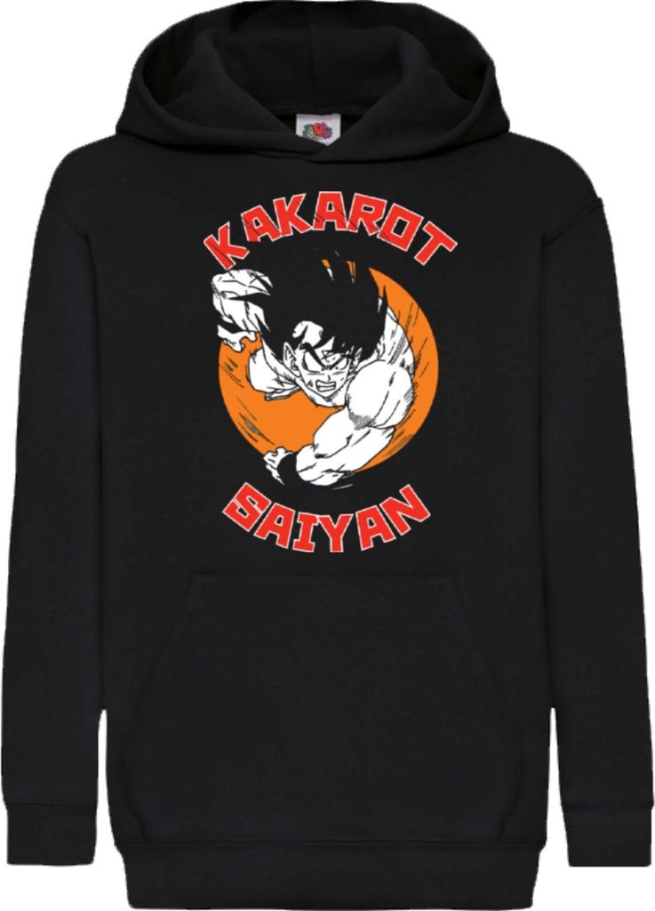 Kinder Kapuzenpullover Dragon Anime Manga Ball Z Kakarot Saiyan 01, 5-6 Jahr - 116 / Schwarz
