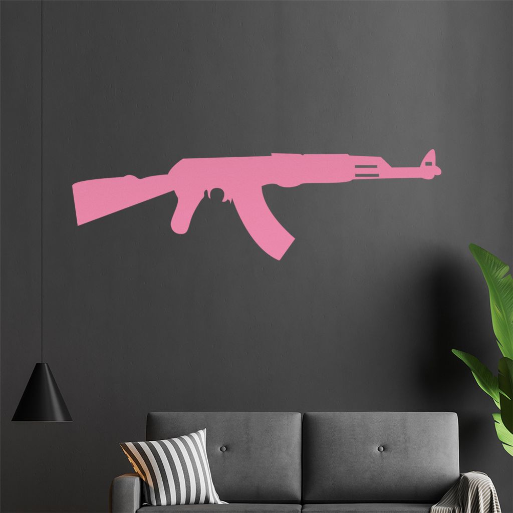 AK47 Wandtattoo in 6 Größen - Wandaufkleber Wall Sticker - Dekoration, Küche, Wohnzimmer, Schlafzimmer, Badezimmer