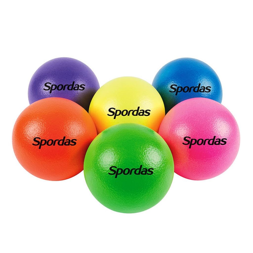 Spordas sada pěnových míčků neon - 6 kusů 16cm pro vnitřní Obrázek produktu 