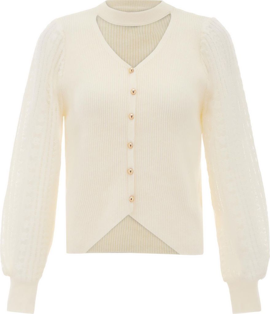 MALUBA Damen Strickjacke - Weiß, XS/S