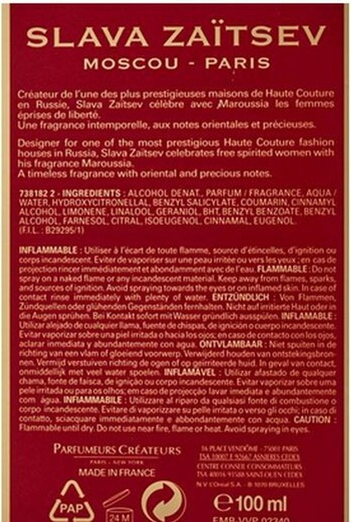 Slava Zaitsev Maroussia Edt Spray 100ml Produktbild 6