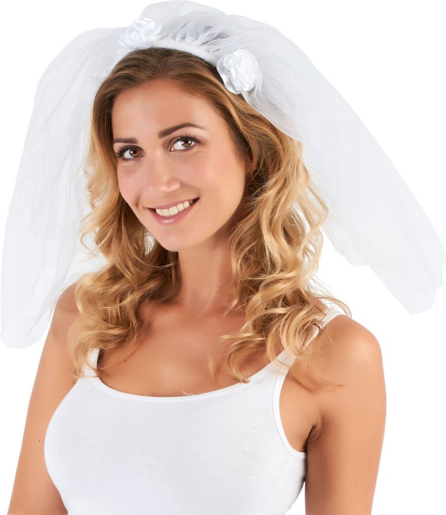 Junggesellinnenabschied Braut-Schleier weiss - Produktbild 
