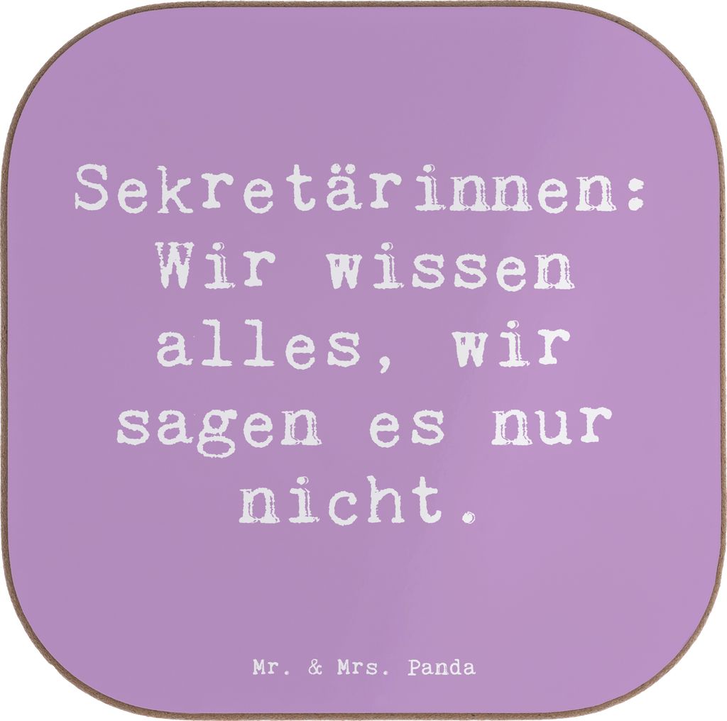Mr. & Mrs. Panda Untersetzer für Gläser Spruch Sekretärin Geheimnisträgerin - Lavendeltraum - Geschenk, Tassenuntersetzer, Berufsgestaltung, B...