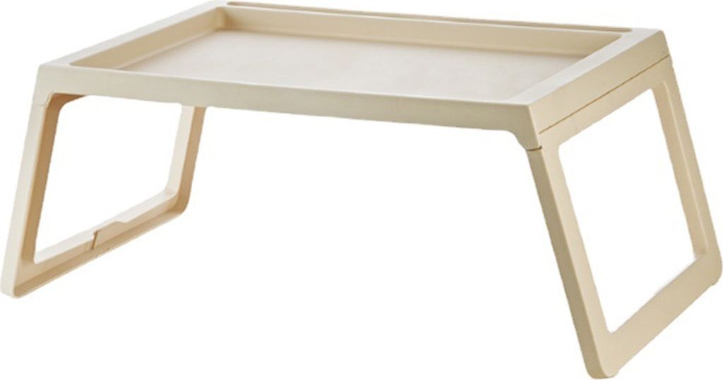 Laptop-Bett-Schreibtisch, PP, klappbar, einfaches, nach unten gerilltes Design, Betttisch, Beige