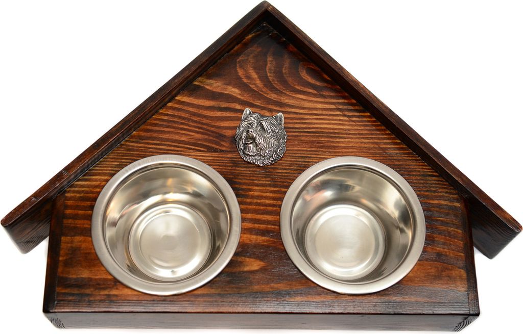 Cairn Terrier - Holzständer mit Schalen für Hunde, dekorative Hundeschalen, Geschenk zur Adoption eines Hundes von der Marke Art-Dog