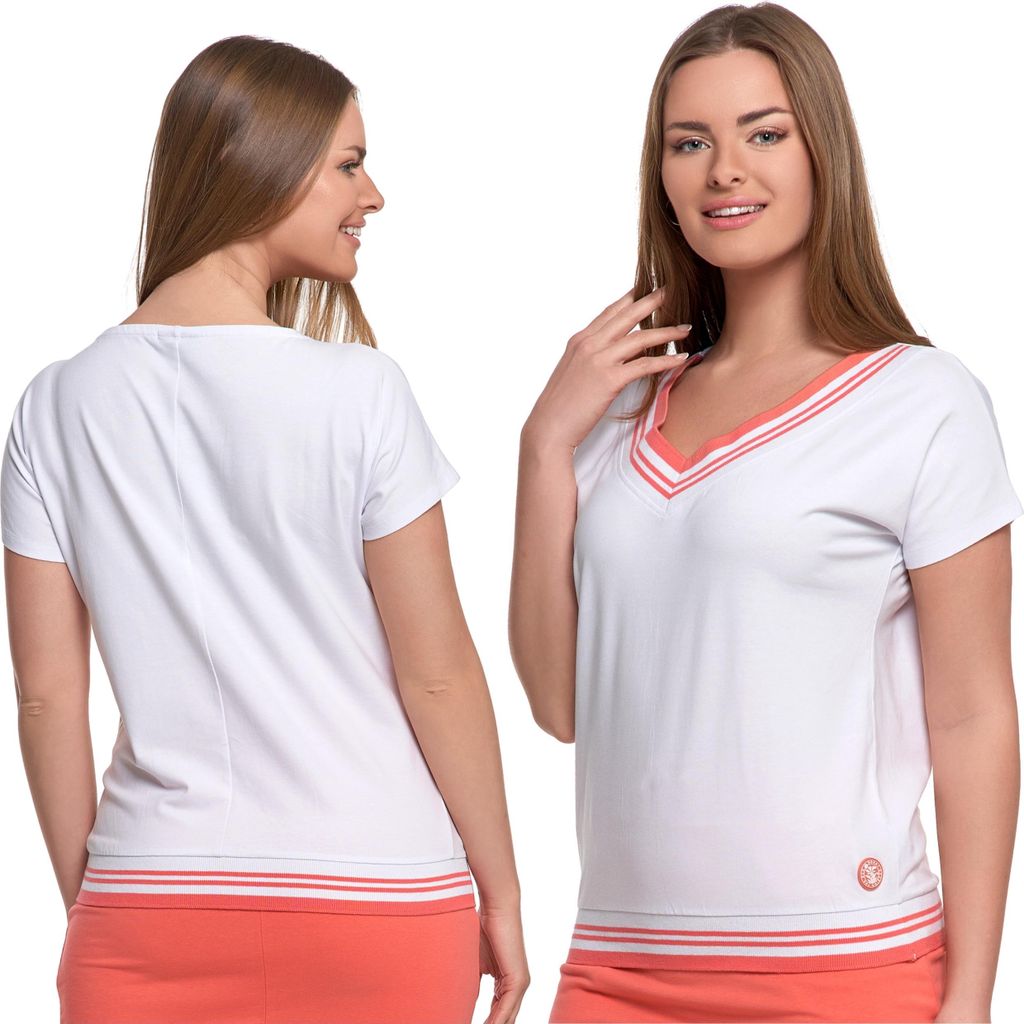 Moraj | Damen T-shirt - V-ausschnitt - Kurzarm - Größe XXL- Baumwolle