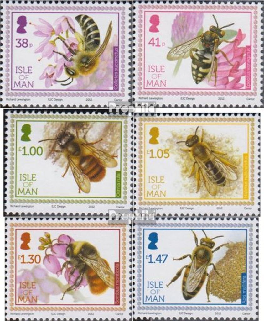 Briefmarken GB - Isle of Man 2012 Mi 1792-1797 (kompl.Ausg.) postfrisch Einheimische Bienen