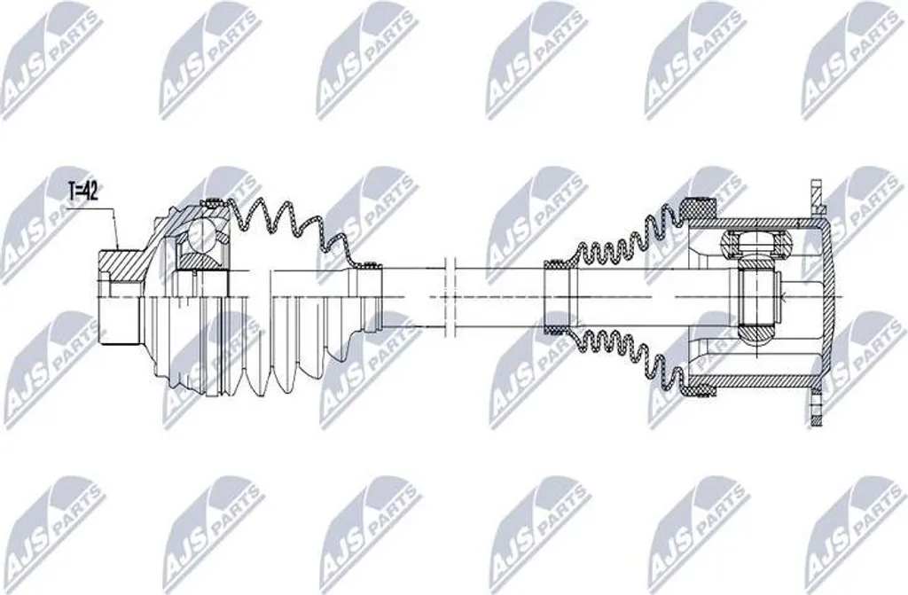 Arbre d'entraînement renforcé NTY compatible Audi A4 A5 8K0407451LX