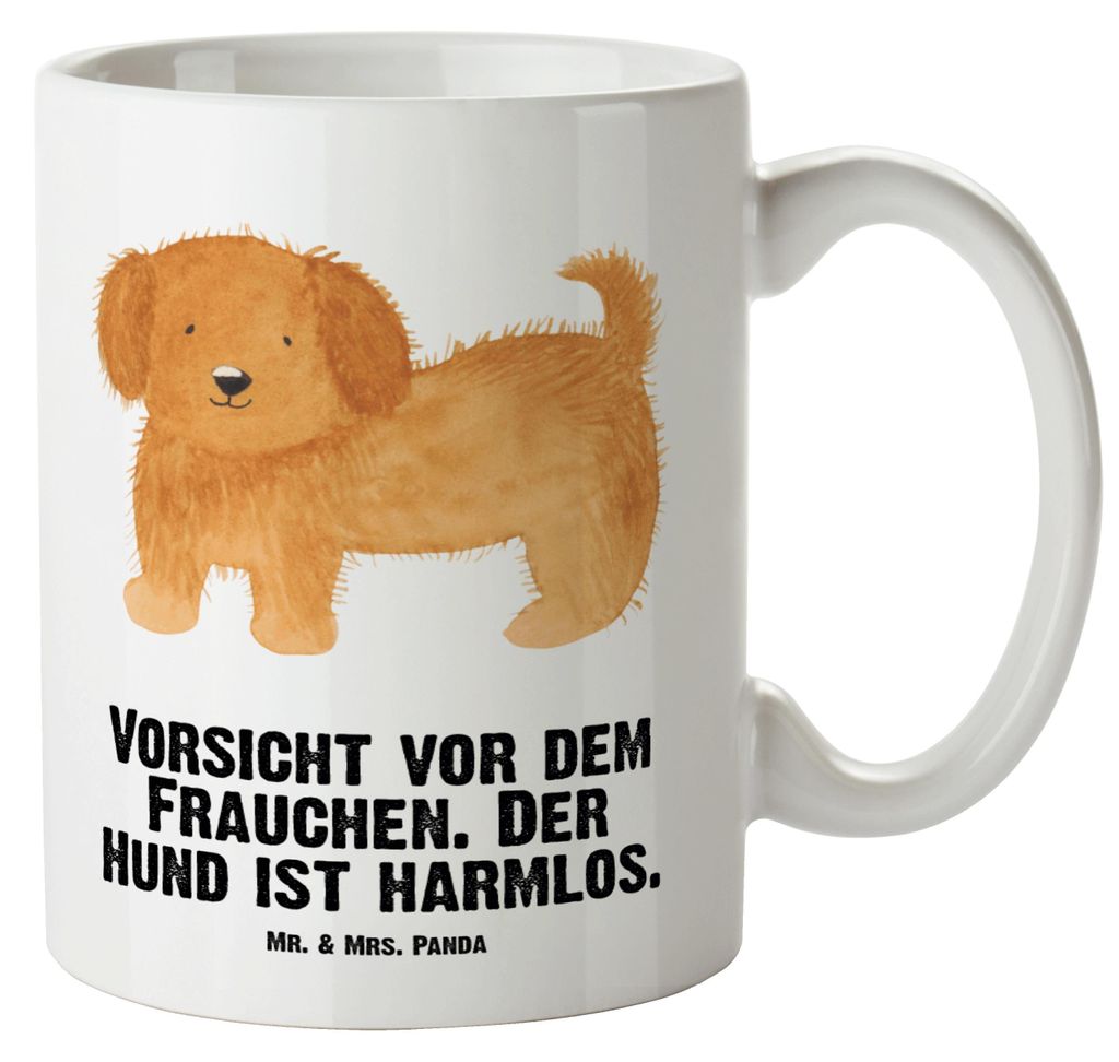 Mr. & Mrs. Panda jumbotasse Hund Flauschig - Weiß - Geschenk, Hunde, Keramikbecher, Kaffeepott, Sprüche, Große Tasse, steingut, Pott, Witzig, Ha...