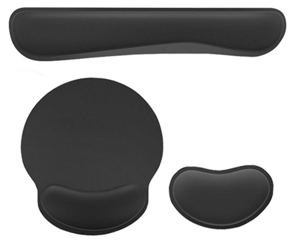 3-teiliges Computer-Handgelenkauflagen-Set, ergonomisches Design, Schreibtischunterlage mit Gummiunterseite für Arbeiter, Gamer, Schriftsteller
