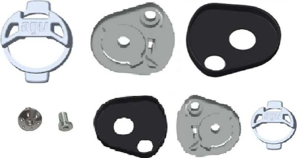 Agv K6 Helmvisier Mechanismus Kit Silber Silber One Size