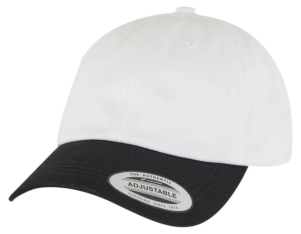 Flexfit - Baseball-Mütze, Niedriges Profil, Baumwolltwill RW11378 (Einheitsgröße) (Weiß/Schwarz)