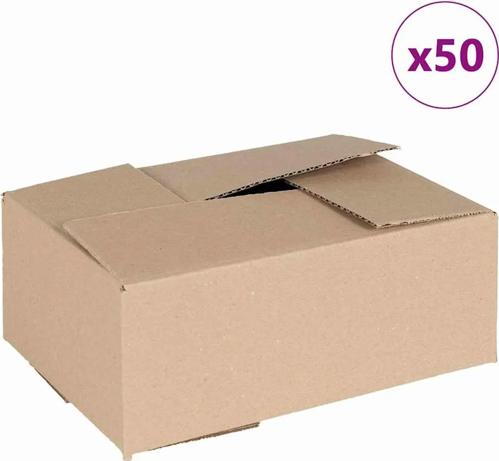vidaXL Scatole di Cartone 50 pz Marrone 25x17,5x10 cm per Spedizioni