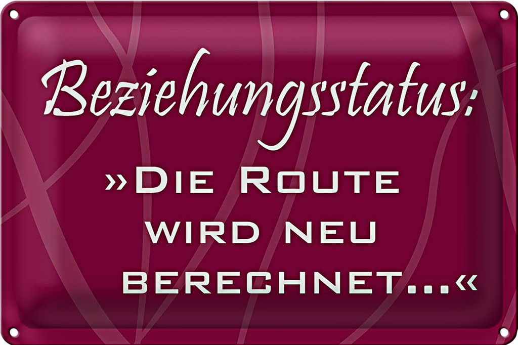 Blechschild Spruch 30x20cm Beziehungsstatus Route