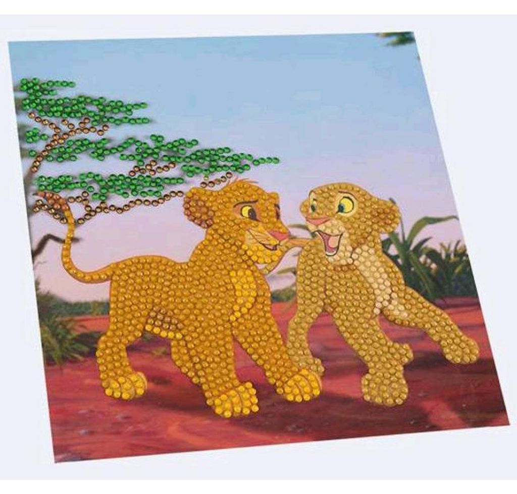 Crystal Art Card Simba & Nala 18x18cm