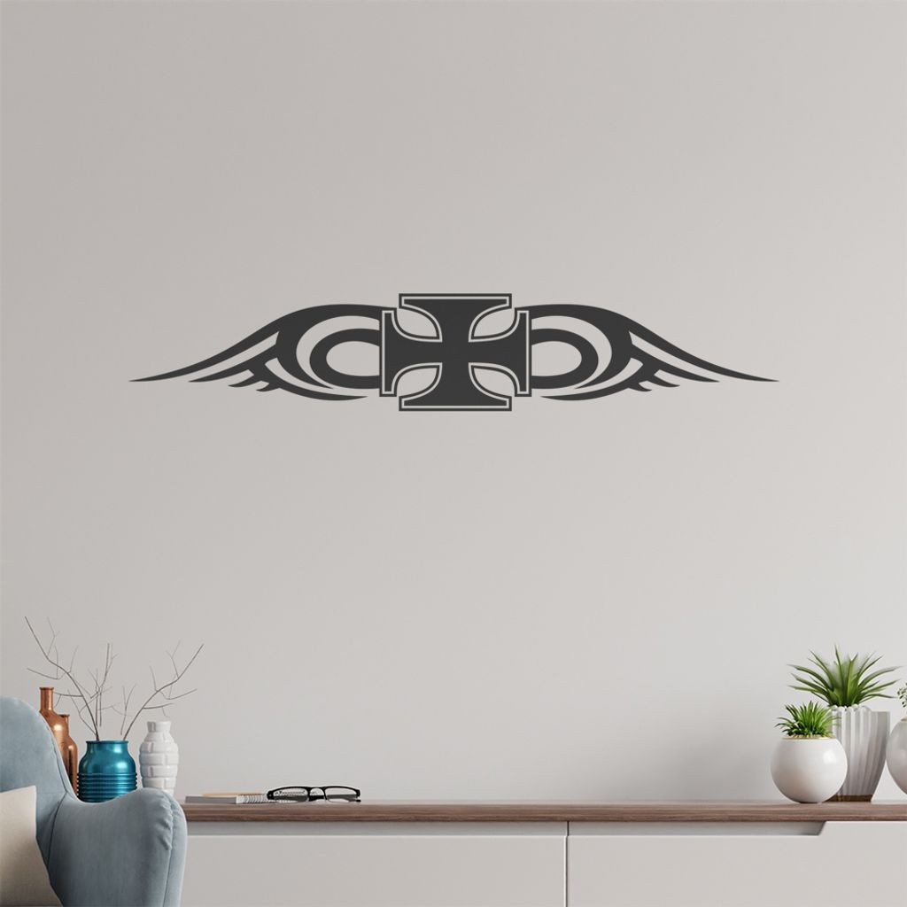 Tribal Kreuz Wandtattoo in 6 Größen - Wandaufkleber Wall Sticker - Dekoration, Küche, Wohnzimmer, Schlafzimmer, Badezimmer