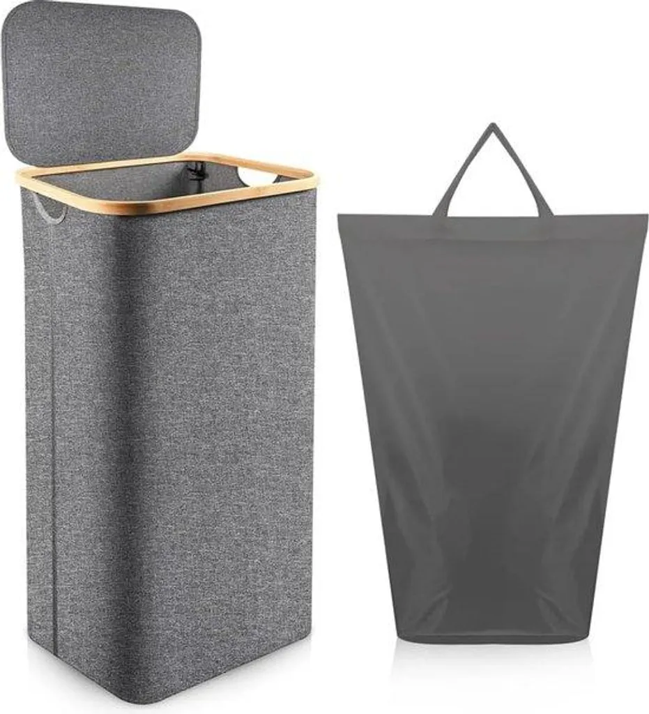Coffre de rangement pliable 100L gris avec séparateurs pour la maison