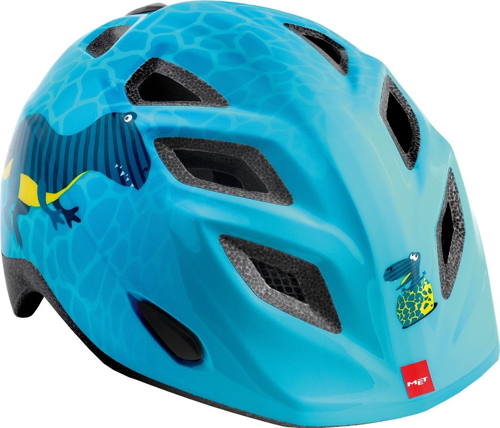 MET Kinder Fahrradhelm Elfo , Dinosaurier - Blau