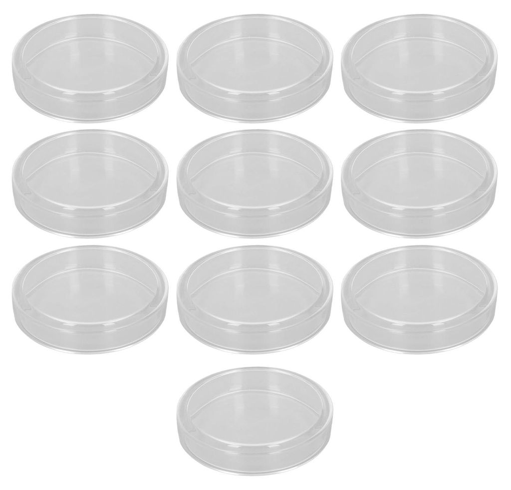 10 Stück Labor-Petrischalen aus Glas mit Deckel für biologische Forschungsexperimente