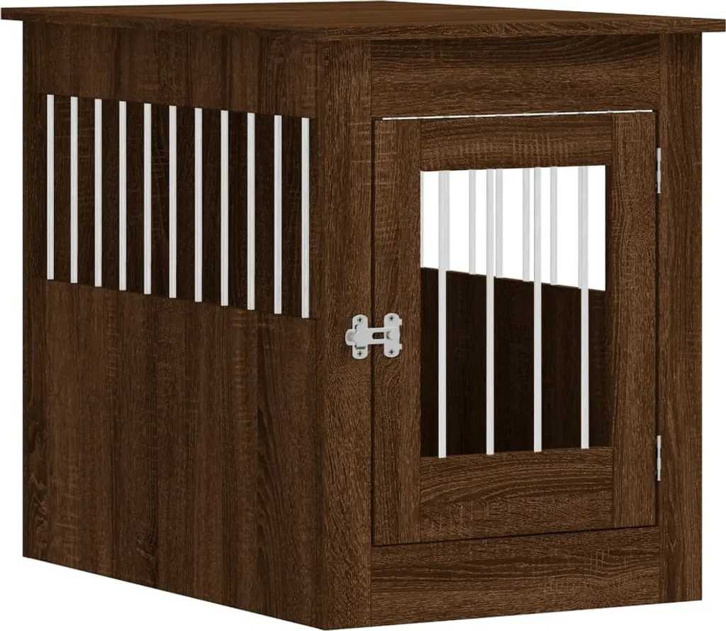 Cage chien meuble : fini l'encombrement avec cette niche chêne 80 cm