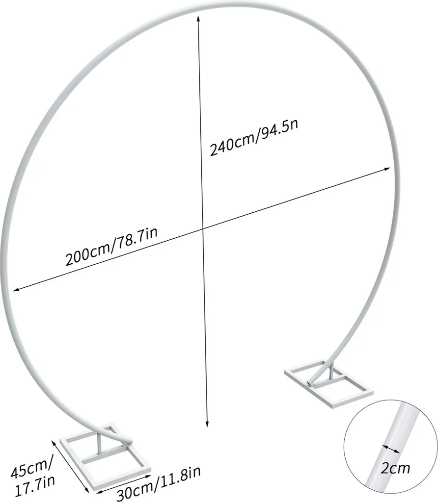 Structure Arche de Mariage 2,4m en Fer Robuste pour Décoration DIY - 8