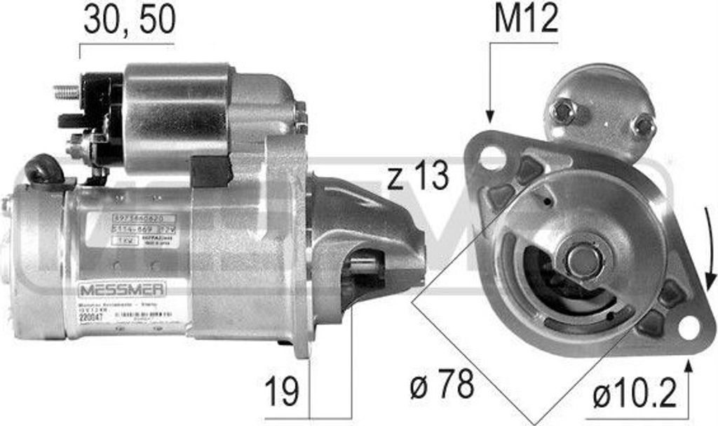 ERA 220047A Starter Anlasser 1,4kW für OPEL Corsa D Schrägheck (S07) 12V