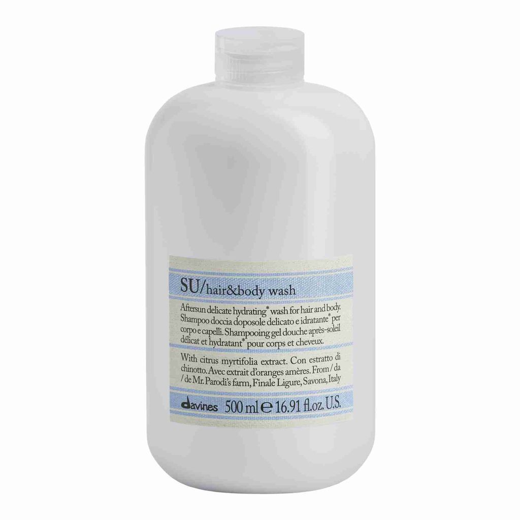 Davines Essential Haircare SU Hair & Body Wash Shampoo und Duschgel 2in1 für sonnenstrapaziertes Haar 500 ml