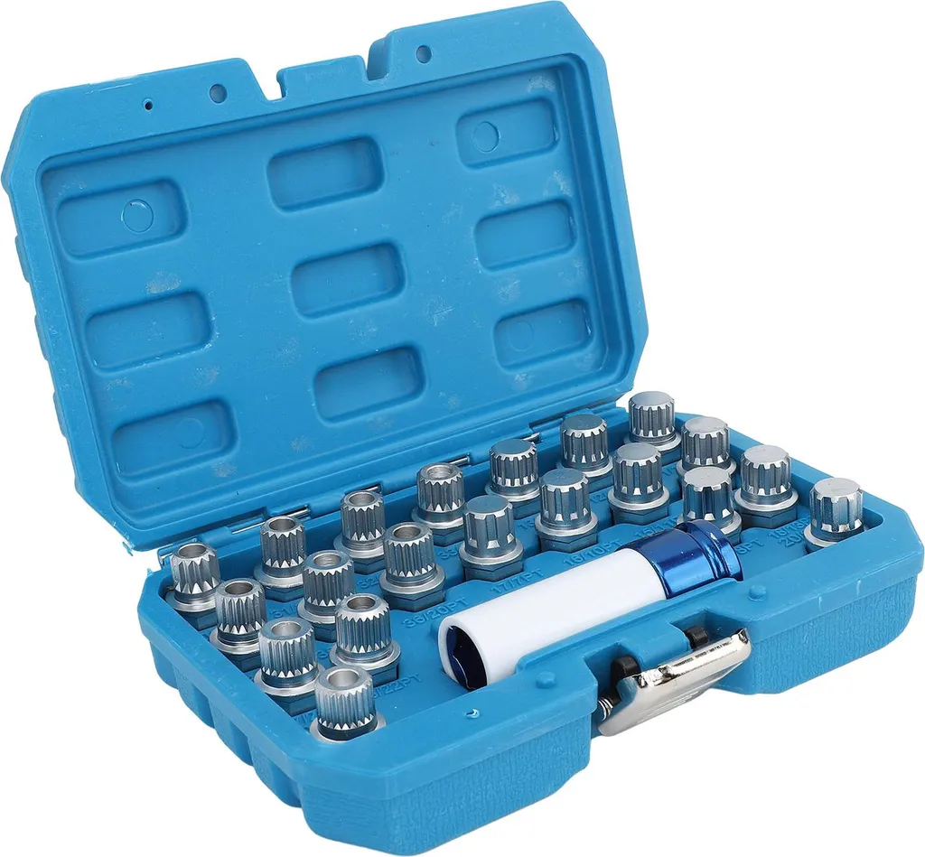 Set Rimozione Dadi Ruota 21 pz per Mini Cooper R50-R53 | Adattatore 1/2"