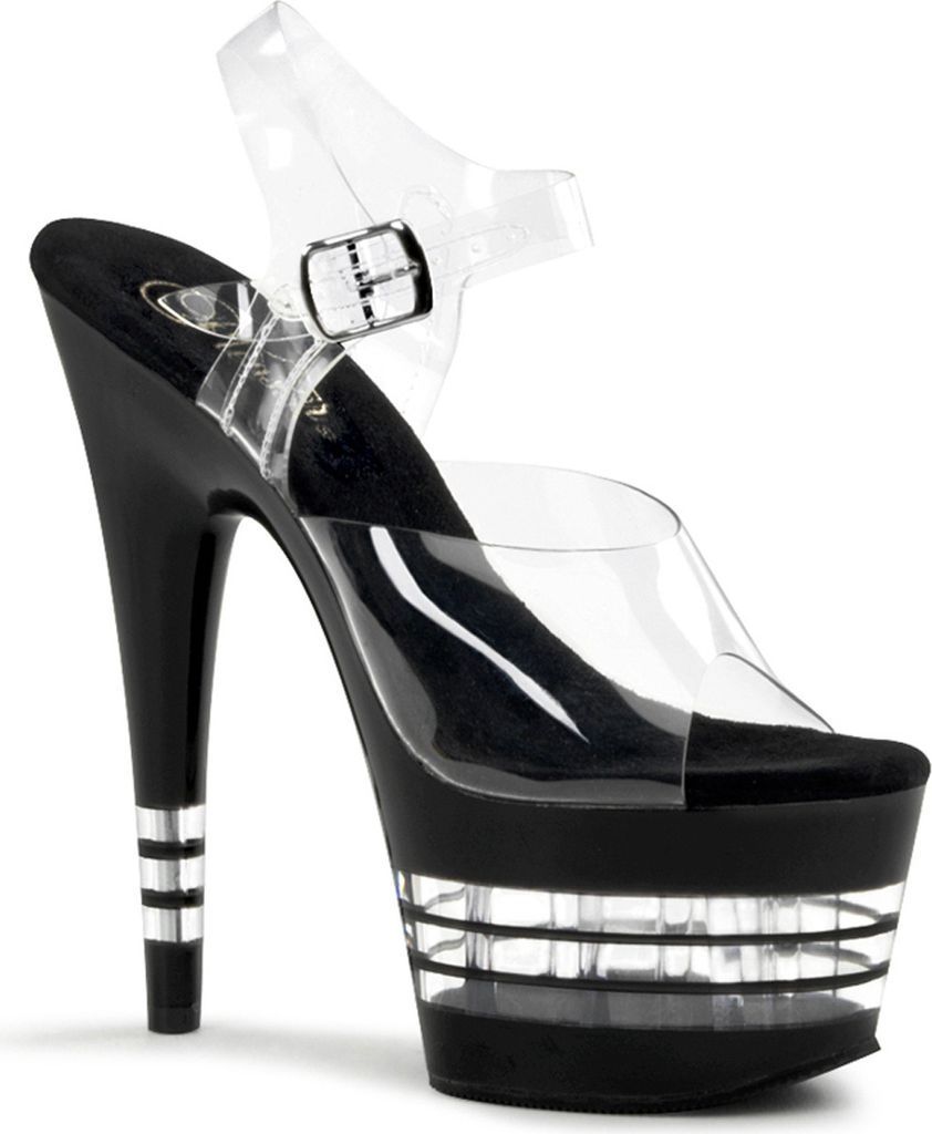 ADORE-708LN Damen Sandale von Pleaser, Transparent EU 40, US 10