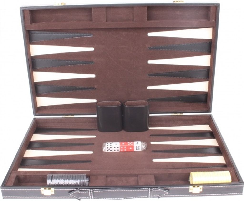 Backgammon 18 Hnedá a slonovinová klasická stolová hra Obrázok produktu 