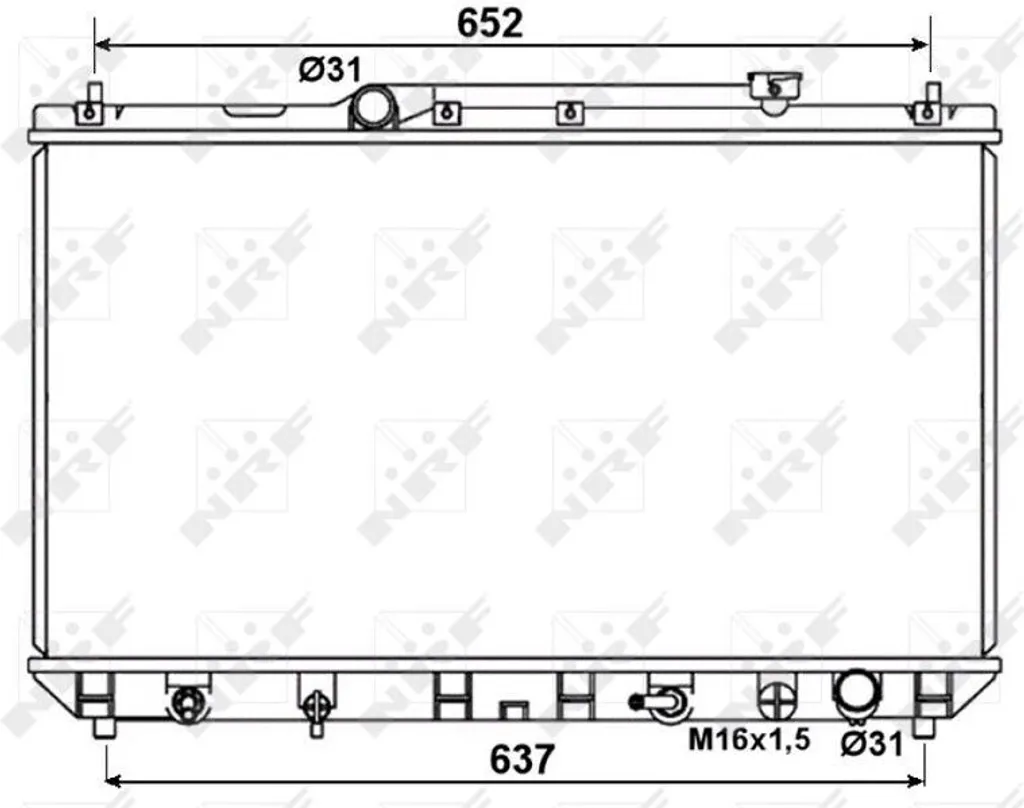 Radiateur moteur NRF 53374 haute efficacité pour Camry V2 OE 1640003150