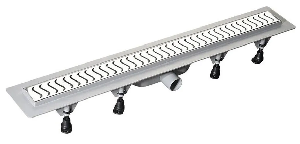Polysan Scene - Canalina in plastica con griglia in acciaio inox SCENE, 920x123x68 mm 71678