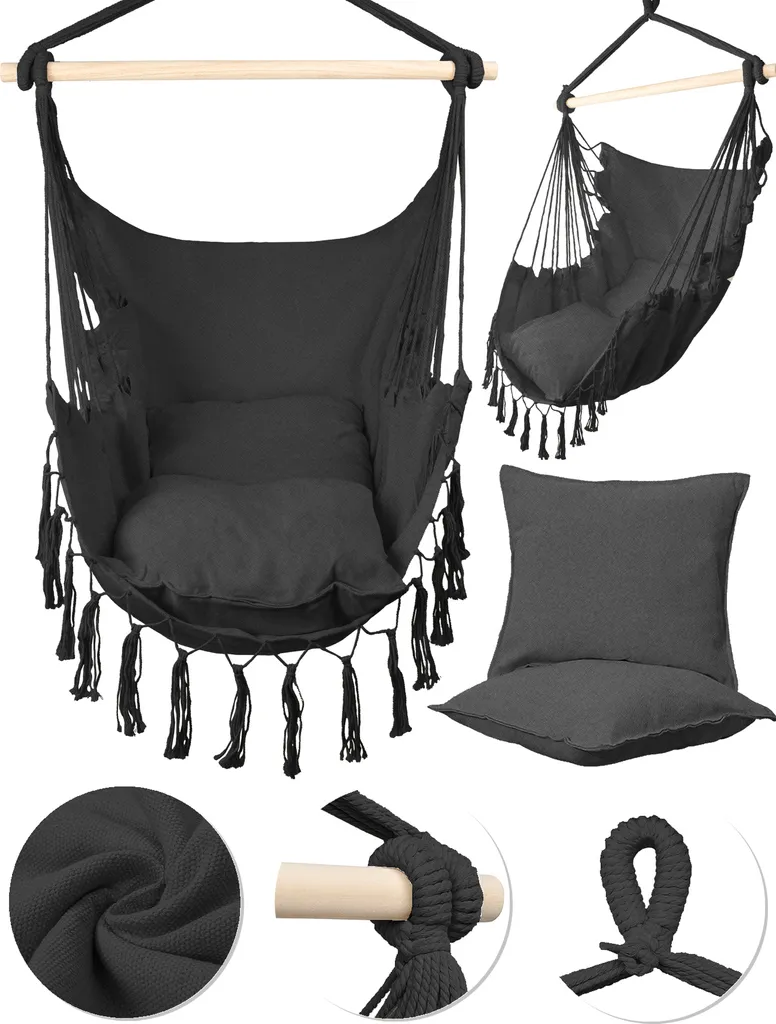 MalTec Sedia Pensile Brasiliana Cocoon Grigio Scuro: Relax da Giardino