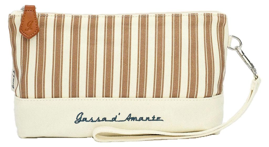 Gassa d'Amante Clutch Alassio mit Schlaufe fürs Handgelenk Braun One Size