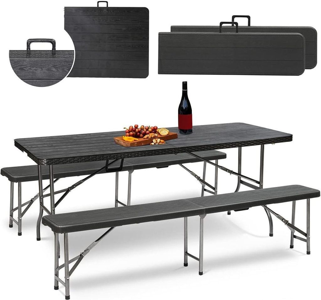 Sekey 180cm Bierzeltgarnitur 3-teilig Klappbar Campingtisch Produktbild 