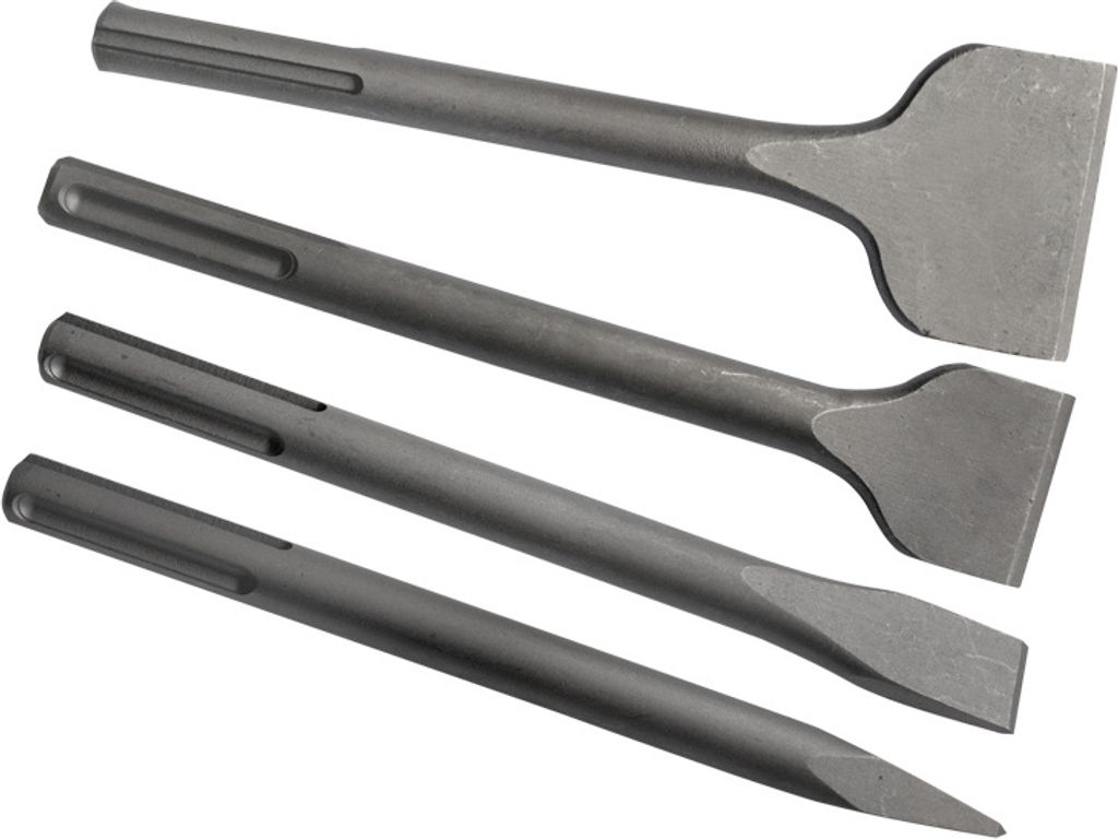 4x SDS Max Meißelset 250 mm für Bosch, Makita, Dewalt, Milwaukee, AEG, Hilti