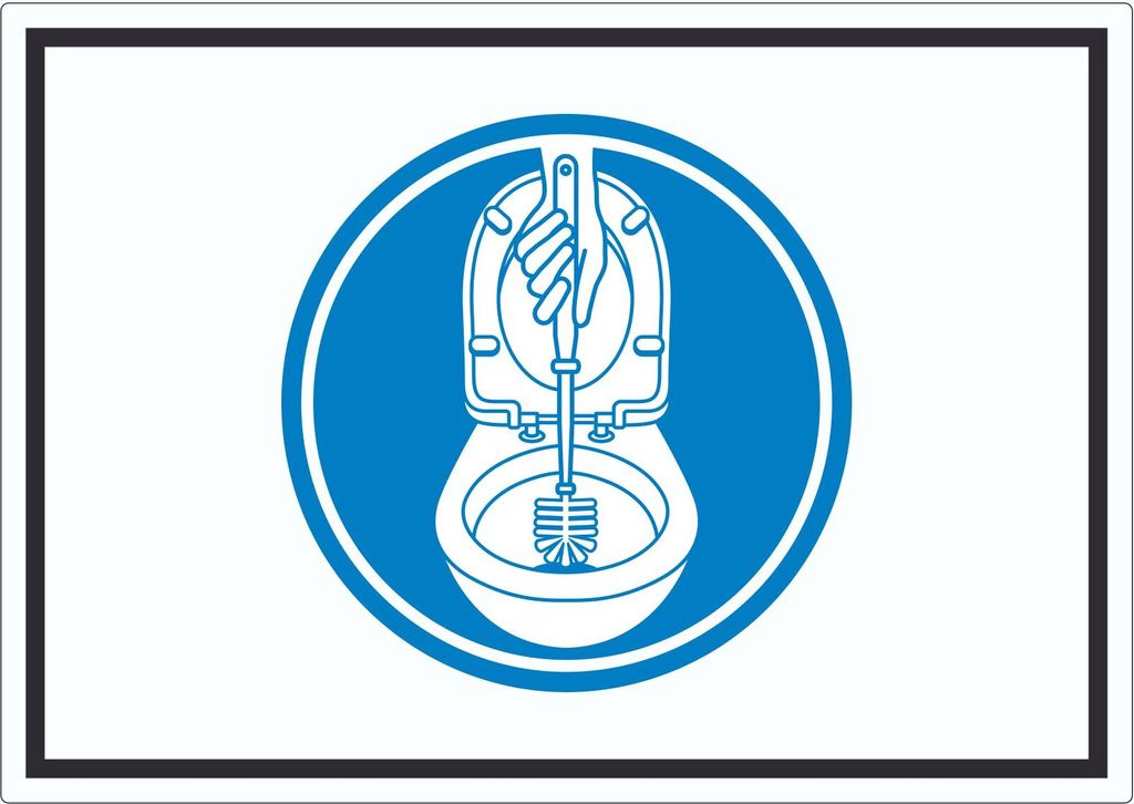 Bitte Klobürste benutzen Aufkleber Symbol A2 (420x594mm)