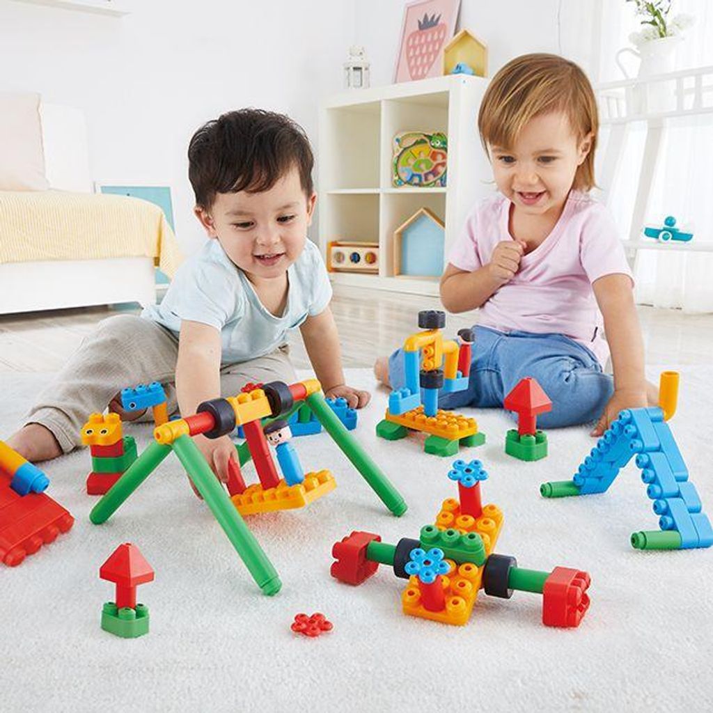 PolyM Bausteine Adventure Playground Kit 113-teilig buntes Spielzeug