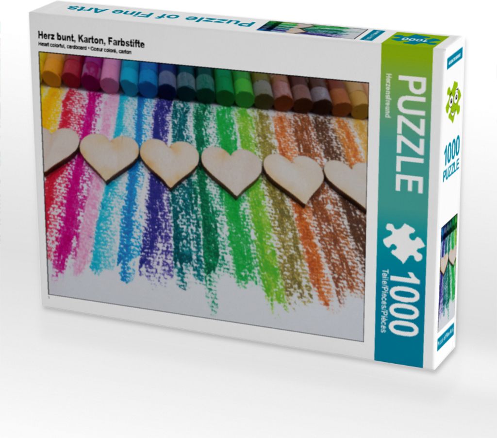 Calvendo Herz bunt, Karton, Farbstifte 1000 Teile Puzzle quer 640x480mm, CALVENDO; 7398610