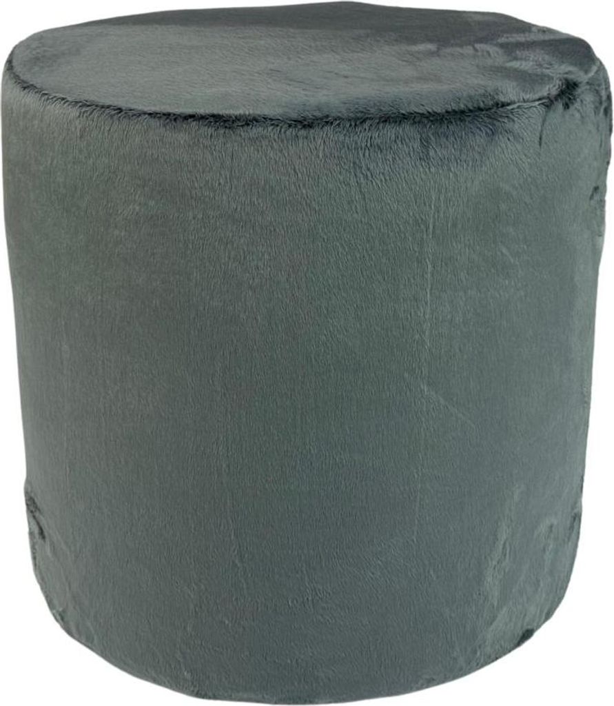 Velvet-Hocker MINKY 40x40 cm rund – weiches, stilvolles Sitzkissen aus Samtstoff – Dunkelgrau