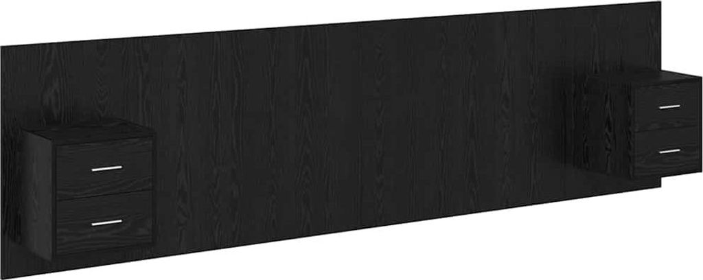 vidaXL Kopfteil mit Schrank 3 pcs Schwarz Eichen-Optik Holzwerkstoff