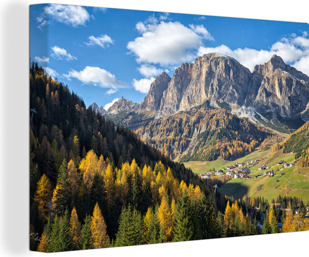 OneMillionCanvasses - Leinwandbilder - 150x100 cm, Herbst - Dolomiten - Italien, Wandbilder Kunstdruck Wanddekoration