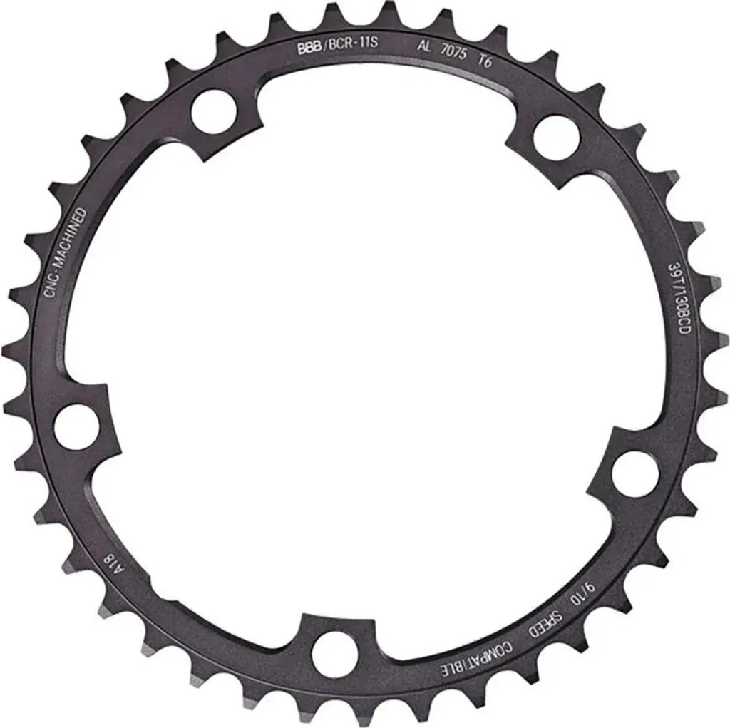 Plateau 49 dents pour transmission 130 mm BBB RoadGear vélo route gris