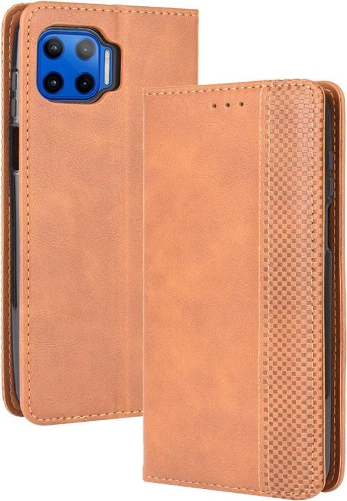 Motorola Moto G 5G Plus Hülle - Coverup Vintage Style Klapphülle - Braun