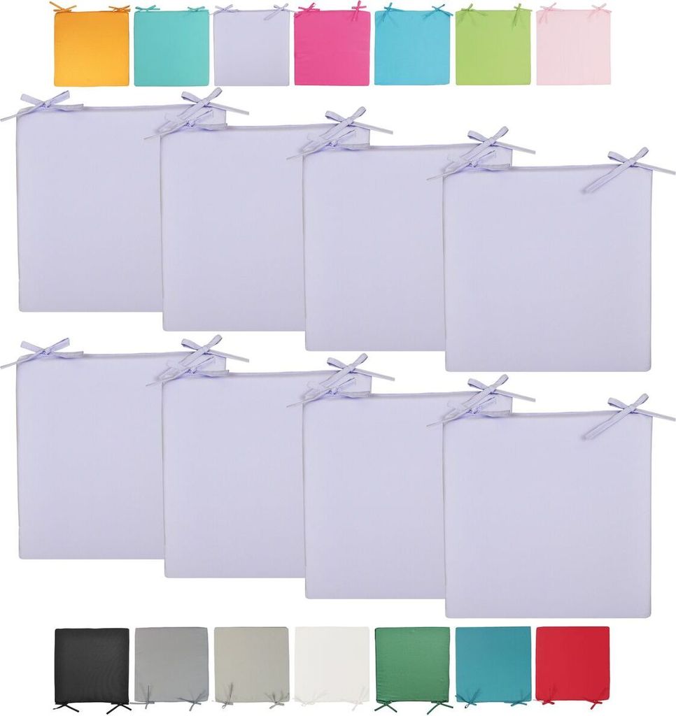 JACK Outdoor Stuhlkissen 40x40cm Lounge Kissen Auflage Wasserfest Sitzkissen Garten Lotus Effekt, Farbe:Flieder, Stückzahl:8x